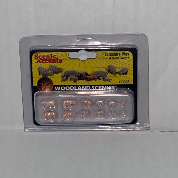 Scenic Accents Other - Scenic Accents Woodland Scenics Yorkshire Pigs New 12 Piece Set N Scale A2218